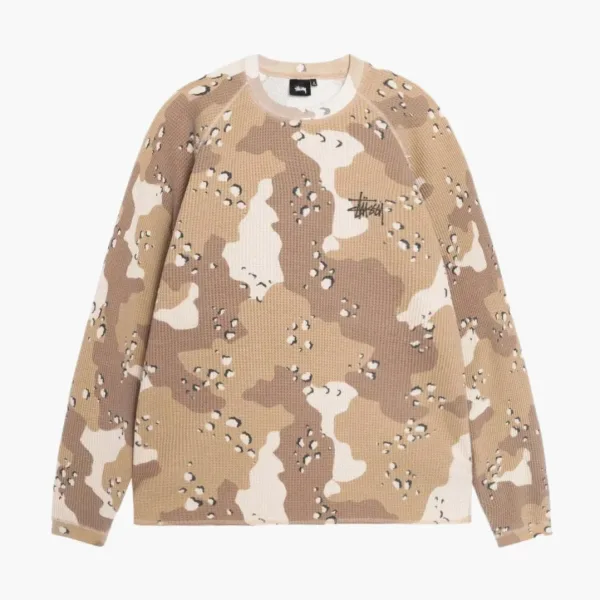 Stussy Raglan Thermal Long-Sleeve Crew Desert Camo