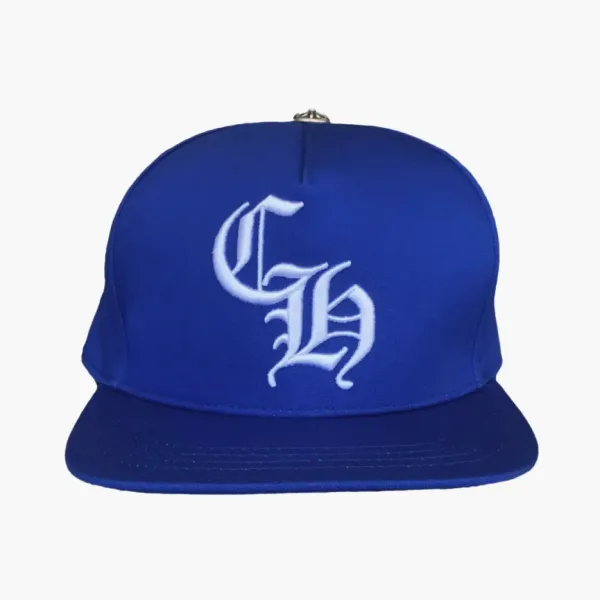 Chrome Hearts 6 Panel On Field CH White Baseball Cap Blue