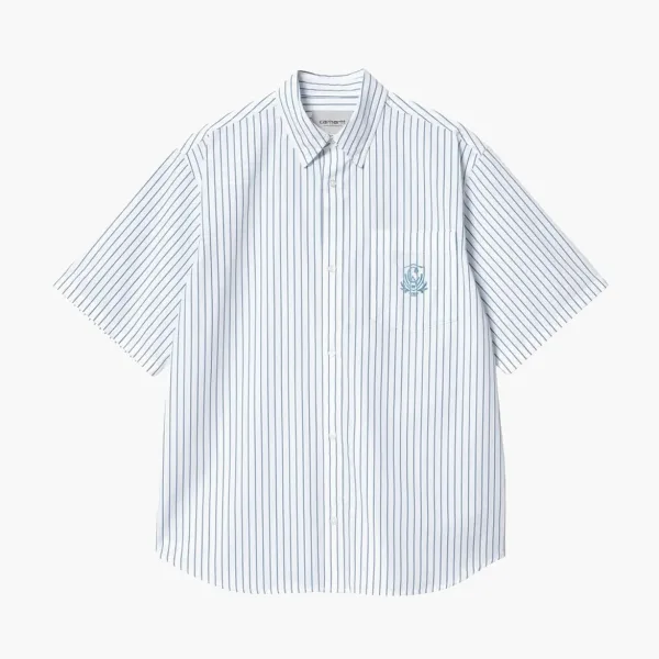 Carhartt WIP Striped Short Sleeve Shirt Blue