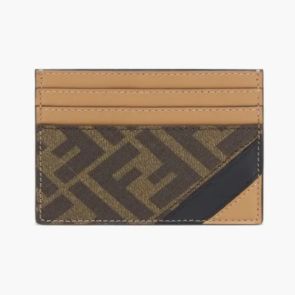 Fendi Fabric Card Holder Brown