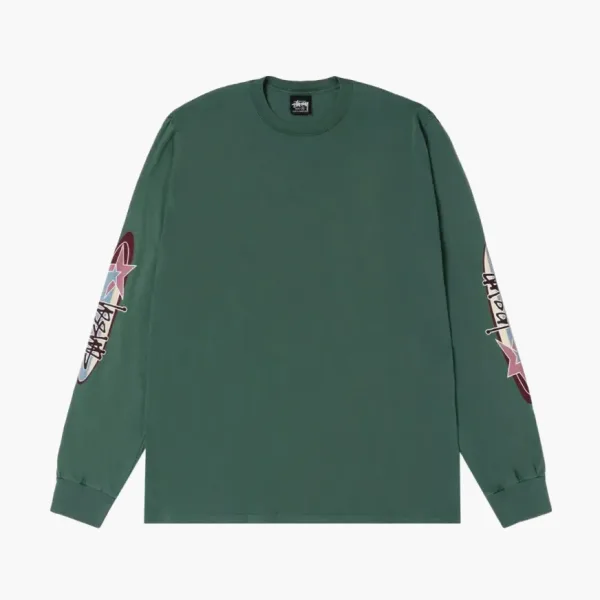 Stussy Two Star Long-Sleeve Tee Pigment Dyed Pine