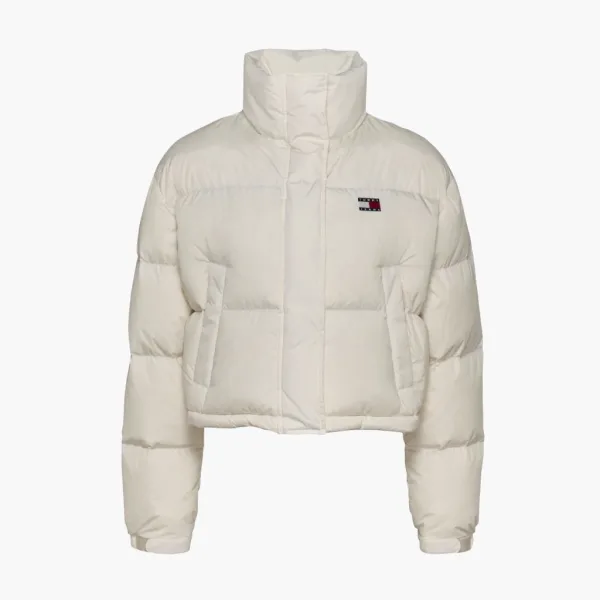 Tommy Jeans Back Graphic Alaska Down Puffer Jacket Ancient White