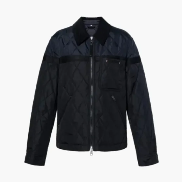 Burberry Diamond Pocket Zip-Up Jacket Black