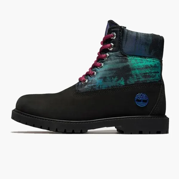 Timberland Heritage NL Sky 6 Inch Waterproof Boots WMNS Black Nubuck with Print