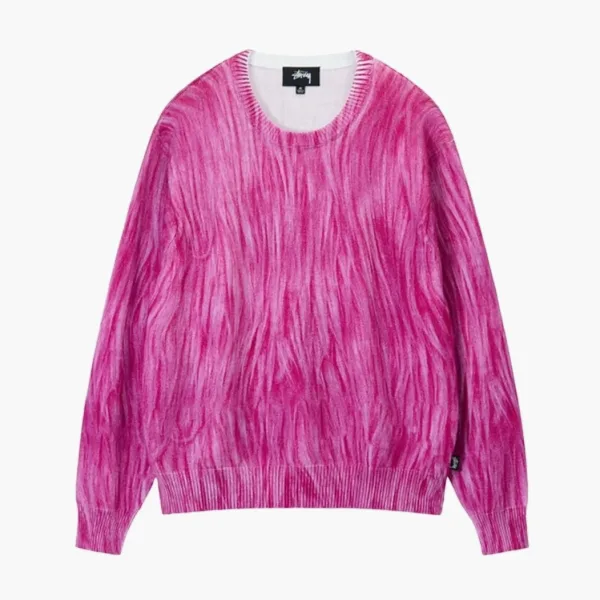 Stussy Printed Fur Sweater Pink