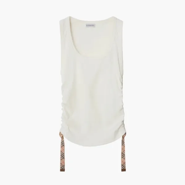 Burberry Festival Cotton Blend Tank Top Chalk