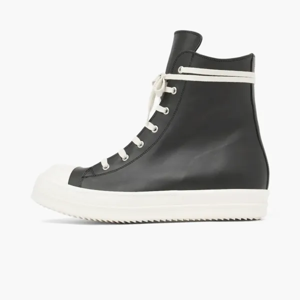 Rick Owens Leather High-top Sneakers Black
