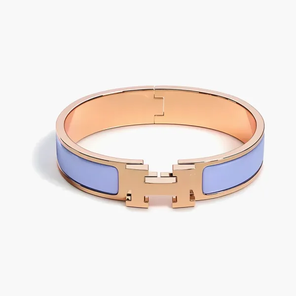 Hermes Clic H Narrow Bracelet In Enamel Purple