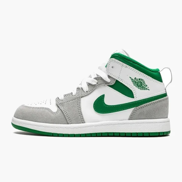Air Jordan 1 Mid SE PS White Pine Green Smoke Grey
