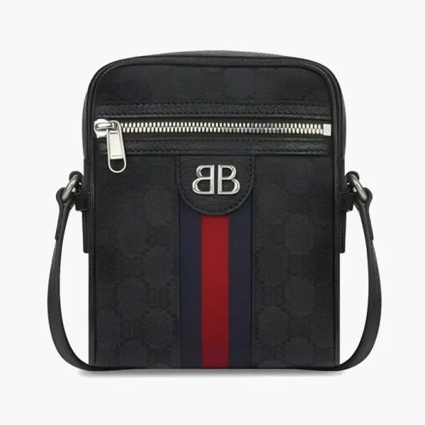 Gucci X Balenciaga The Hacker Project Shoulder Zip Bag Black