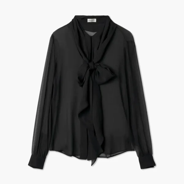 Saint Laurent Crepe Blouse Black 