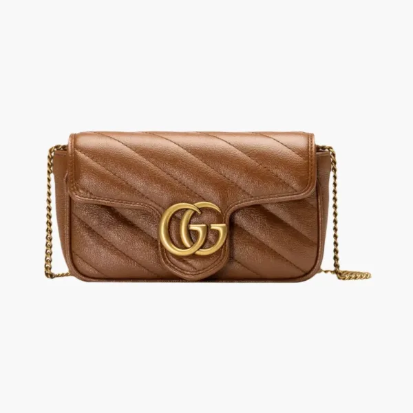 Gucci Gg Marmont Super Mini Bag Brown