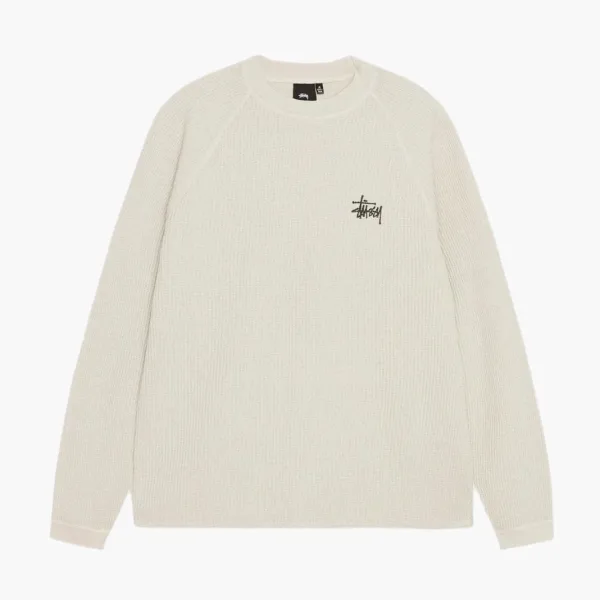 Stussy Raglan Thermal Long-Sleeve Crew Bone