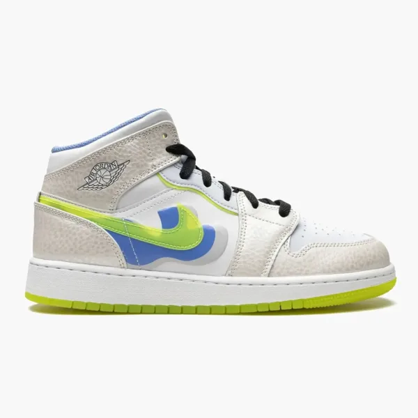 Air Jordan 1 Mid SE GS Warped Swoosh