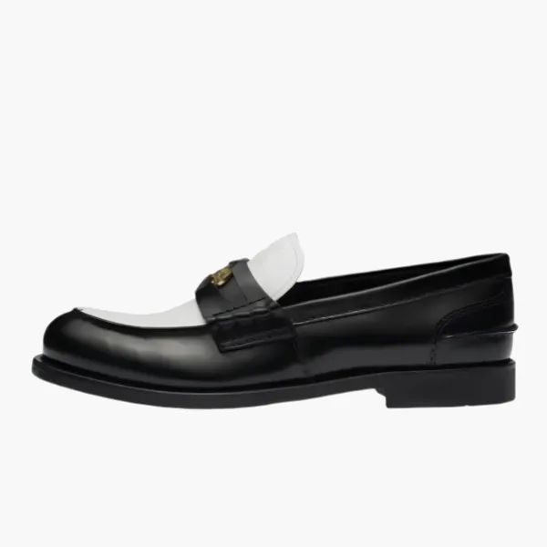 Miu Miu Leather Loafers White Black