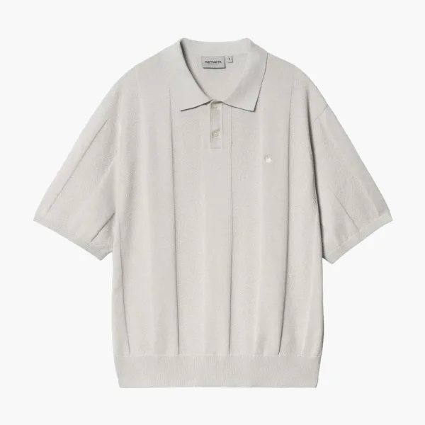 Carhartt WIP Miles Knit Polo Light Grey