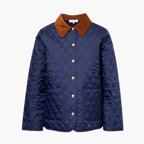 Sporty & Rich - Navy Vendome Quilted Jacket Marine Blue