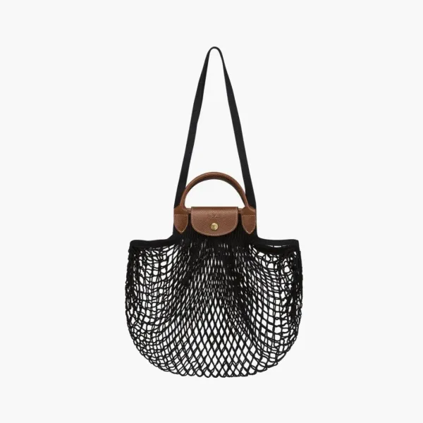 Longchamp Le Pliage Filet Top Handle Bag  Black