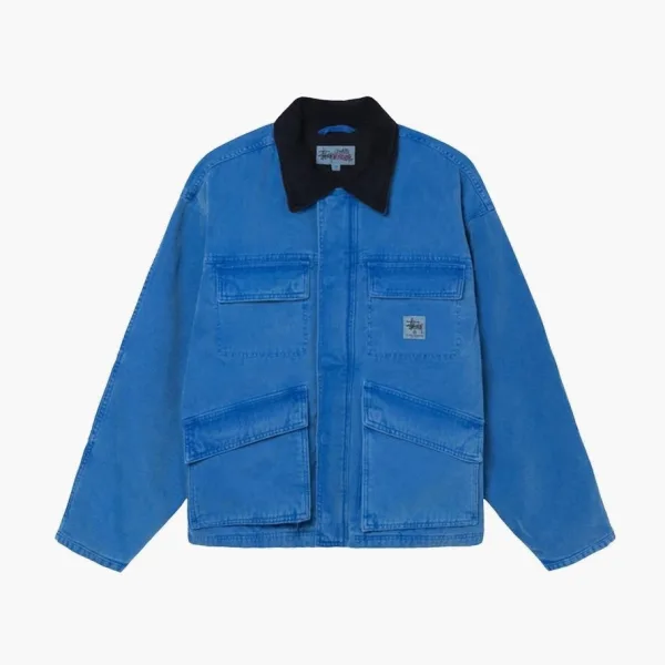 Stussy Washed Canvas Shop Jacket Blue