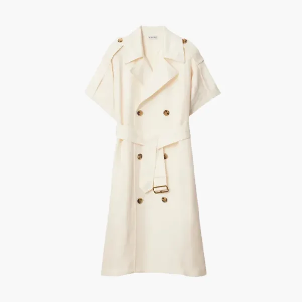Burberry Viscose Trench Dress Beige