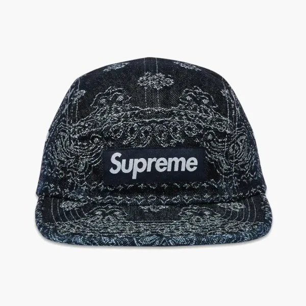 Supreme Bandana Jacquard Denim Camp Cap Indigo