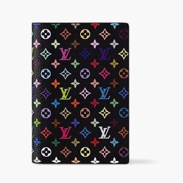 Louis Vuitton x Takashi Murakami Passport Cover Monogram Canvas Multicolore Noir