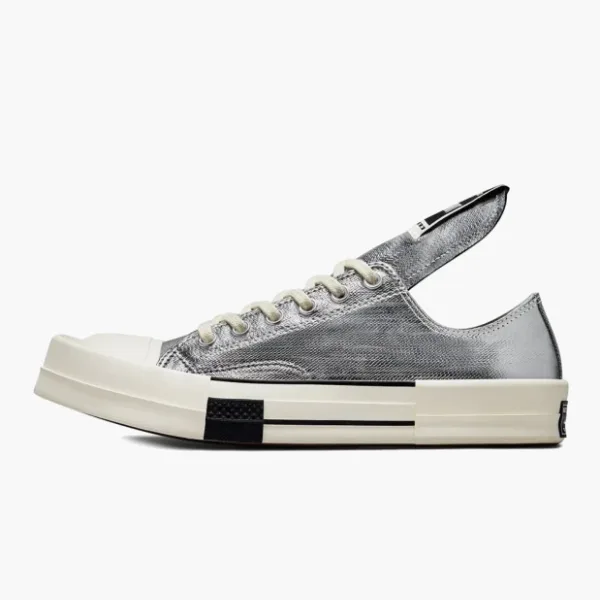 Rick Owens X Converse Drkshdw Turbodrk Chuck Taylor All-star 70 Ox Silver White