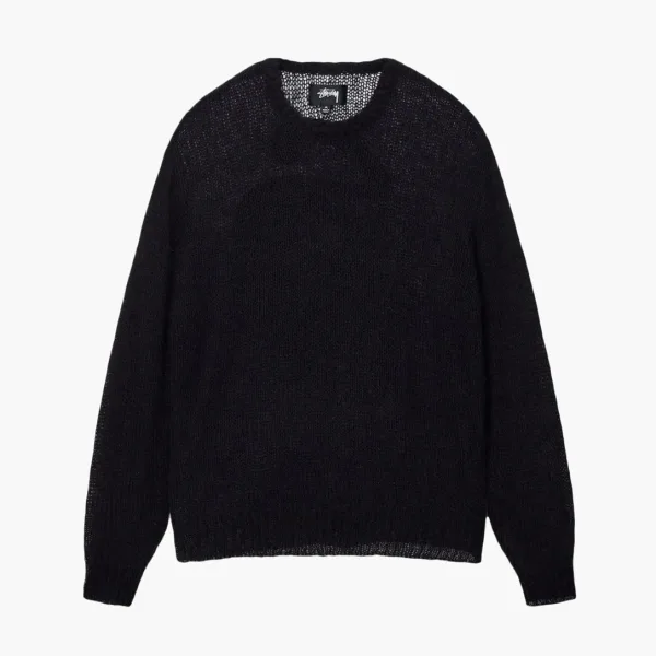 Stussy Loose Knit Cross Cable Sweater Black