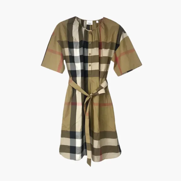 Burberry Short Sleeved Dress Brown