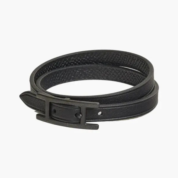 Hermes Behapi Double Tour bracelet Black