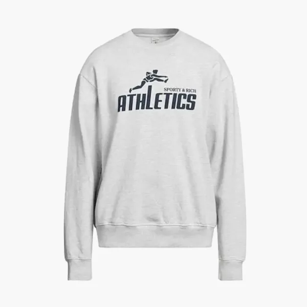 Sporty & Rich 90S Athletics Crewneck Sweatshirt Grey