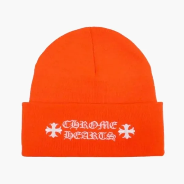 Chrome Hearts Logo Beanie Safety Orange