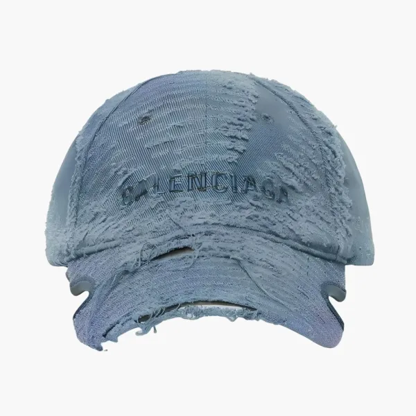 Balenciaga Laser Destroyed Cap Faded Blue