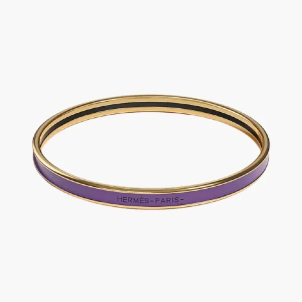 Hermès Enamel Bangles Unisex Purple