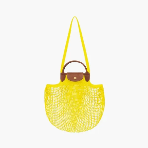 Longchamp Le Pliage Filet Top Handle Bag  Lemon
