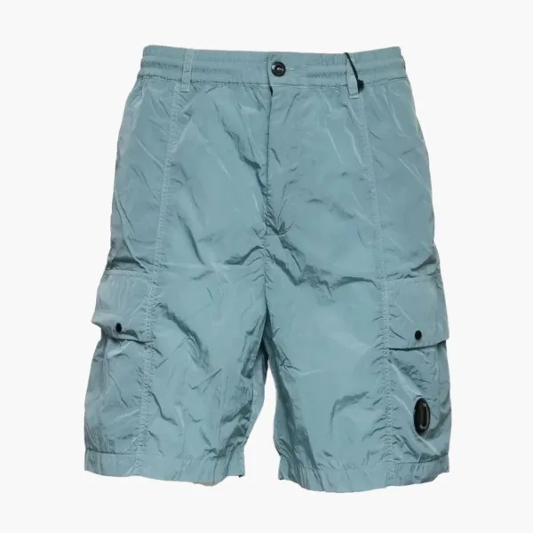 C.P. Company Lens Boxy Cargo Shorts Silver Blue