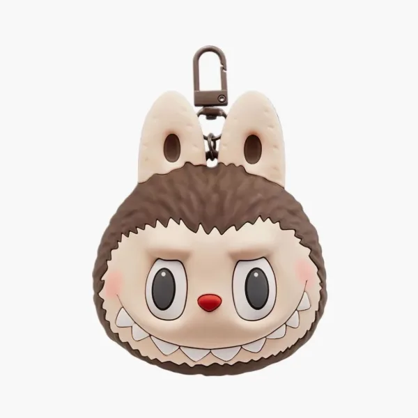 Pop Mart The Monsters Labubu Silicone Earphone Bag Brown