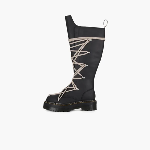 Rick Owens x Dr. Martens 1B60 Quad Sole Pentalace Boots Black