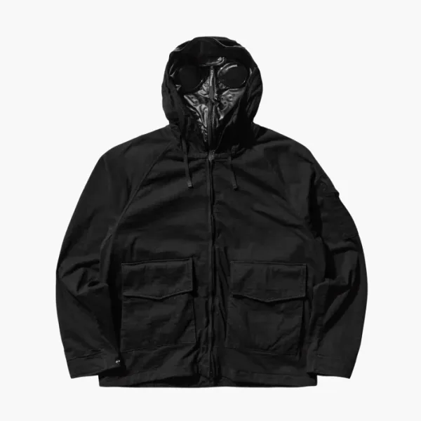 C.P. Company Knitted Nylon Jersey Explorer Jacket in Black
