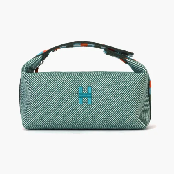 HERMES Bride a Brac Wool Storage Bags Dark Green