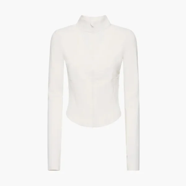 Alo Yoga Airbrush Corset Full Zip Jacket Ivory