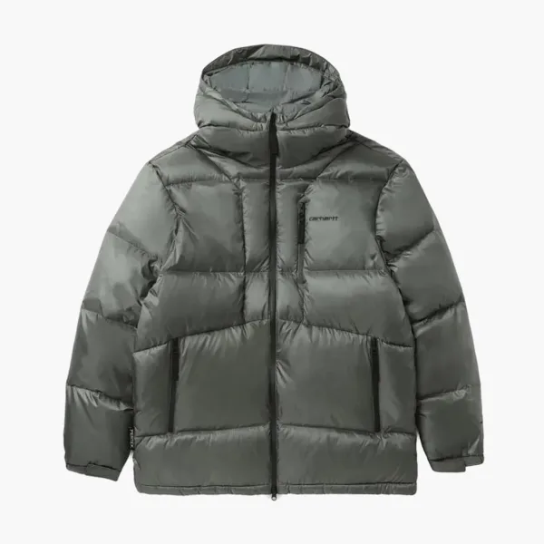 Carhartt WIP Hooded Down Puffer Jacket Grey