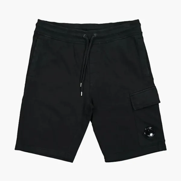 C.P. Company Light Fleece Cargo Shorts Black