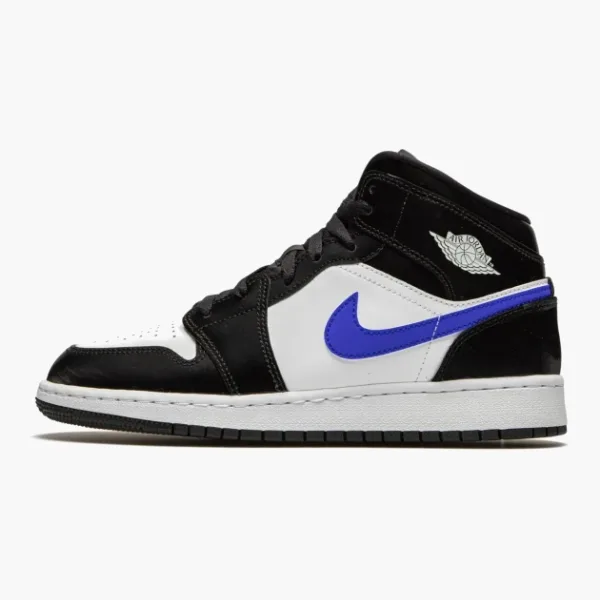 Air Jordan 1 Mid GS Black Racer Blue White