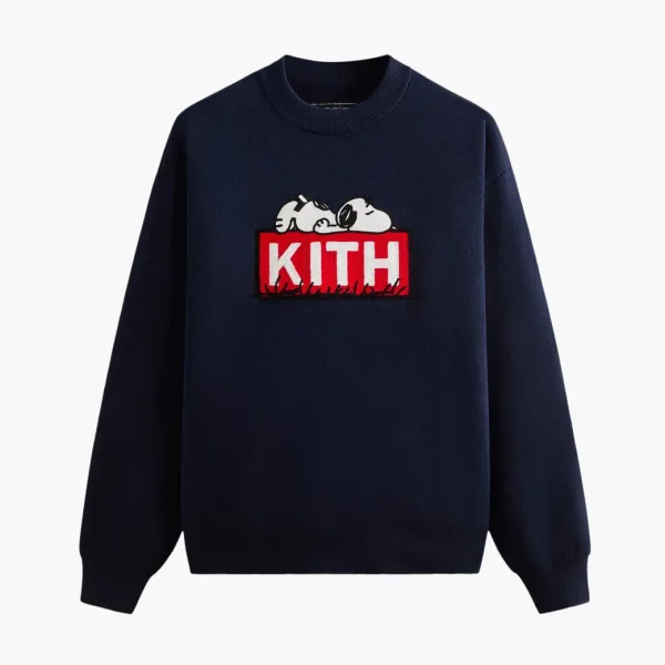 Kith For Peanuts Doghouse Classic Logo Crewneck Sweater Nocturnal