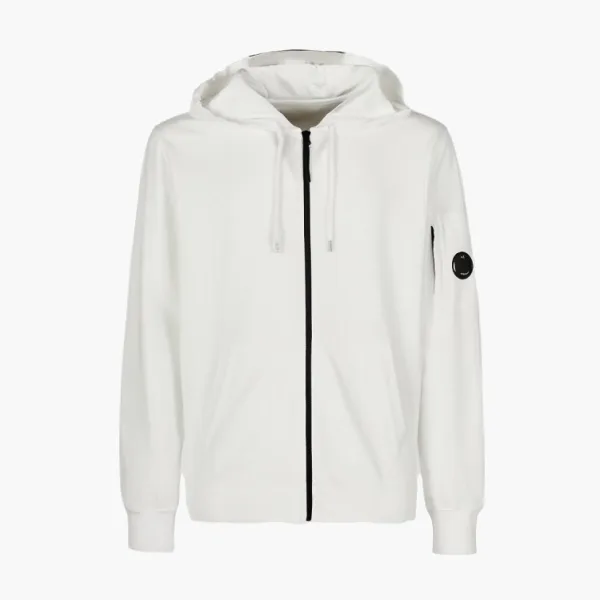C.P. Company Lens-Detail Zip-Up Hoodie White