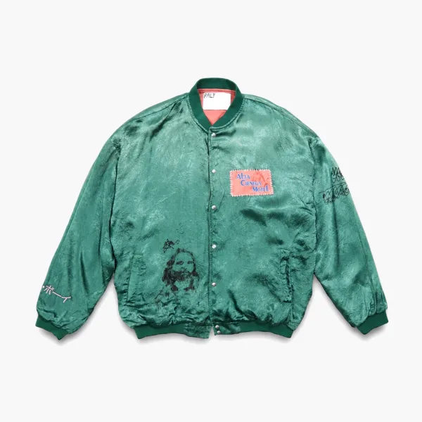 Paly Hollywood Boxy Satin Jacket Green