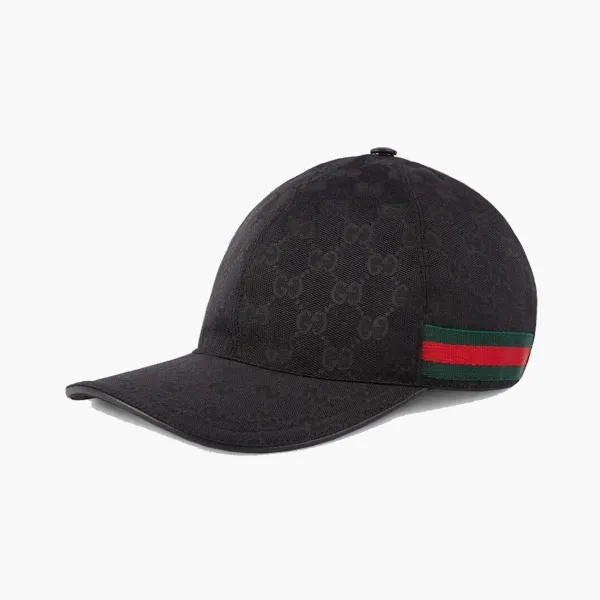 Gucci Original GG Canvas Baseball Hat with Web Black