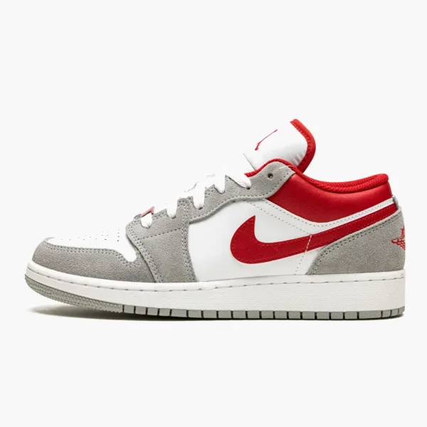 Air Jordan 1 Low SE GS Light Smoke Grey / Gym Red
