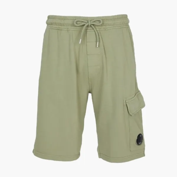 C.P. Company Light Fleece Lens Cargo Shorts Green